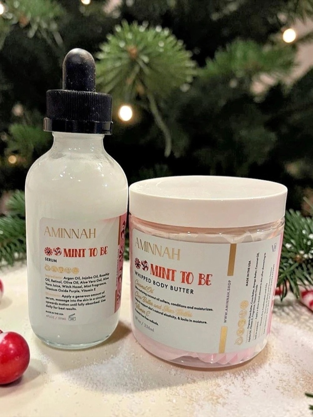 AMINNAH Mint To Be Body Oil & Whipped Body Butter Set